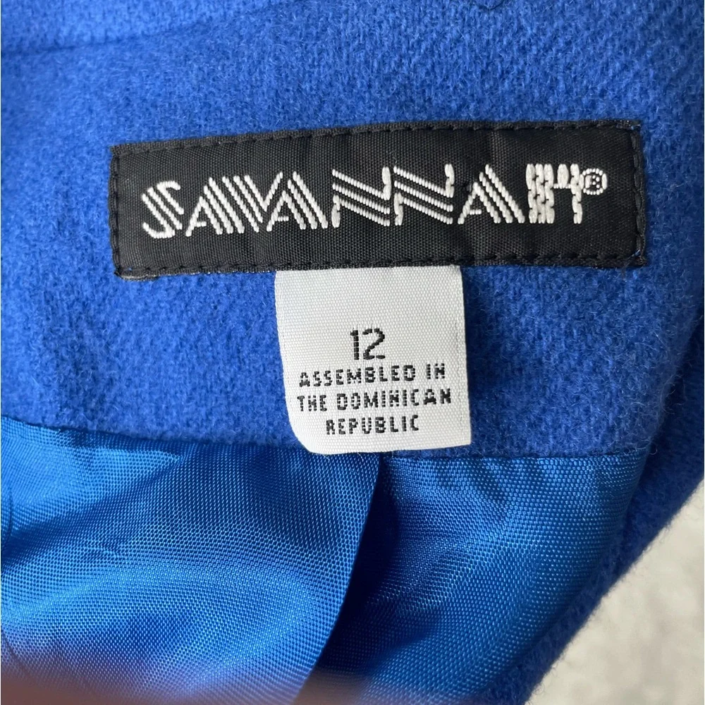 Savannah Wool Royal Blue One Button Blazer Sz 12 - Picture 2 of 10